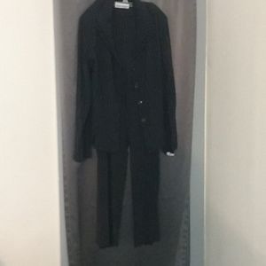 Black pinstripe pantsuit